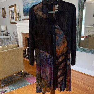 Elegant Long Sleeve Dress - Multicolor